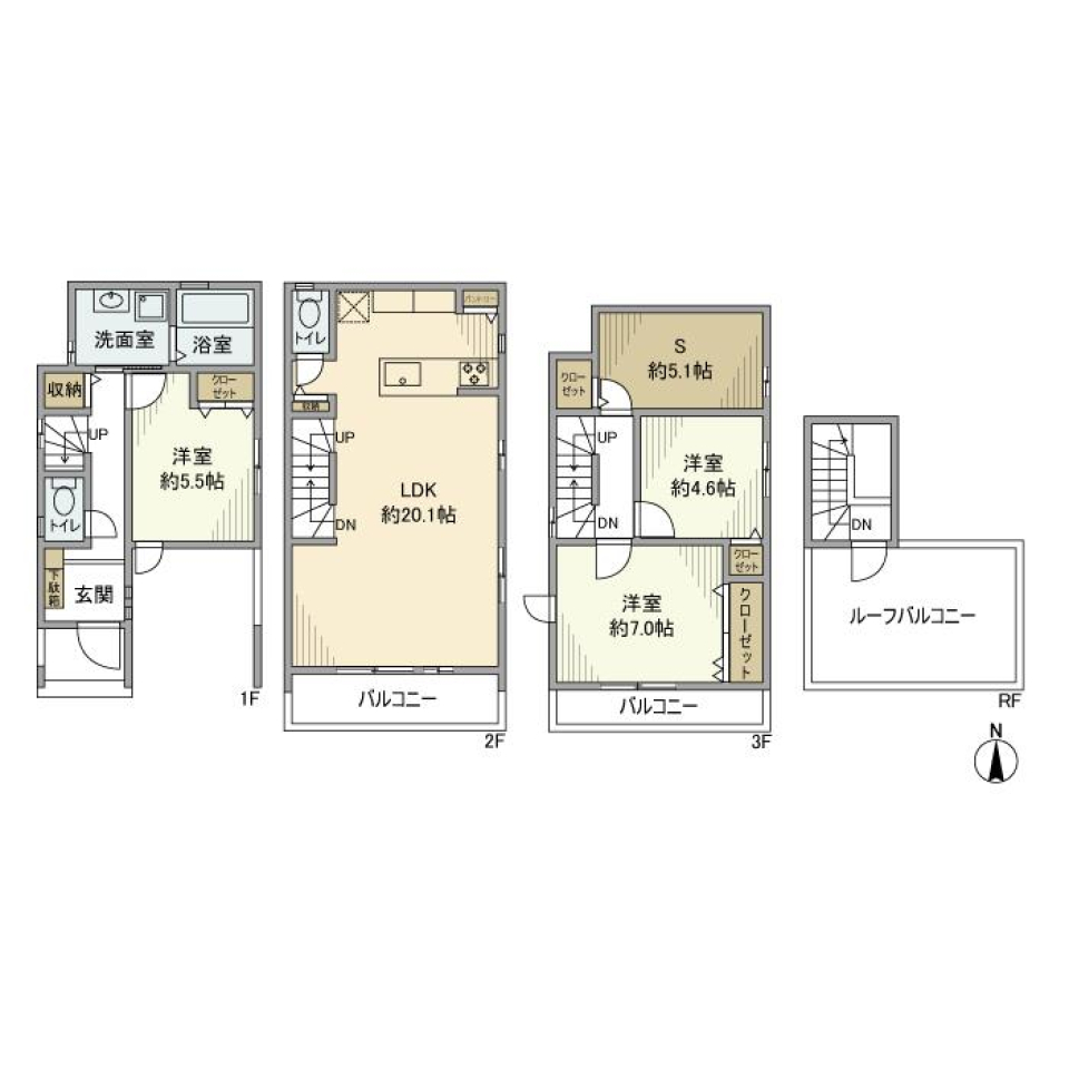 仲池上１丁目戸建の間取り図