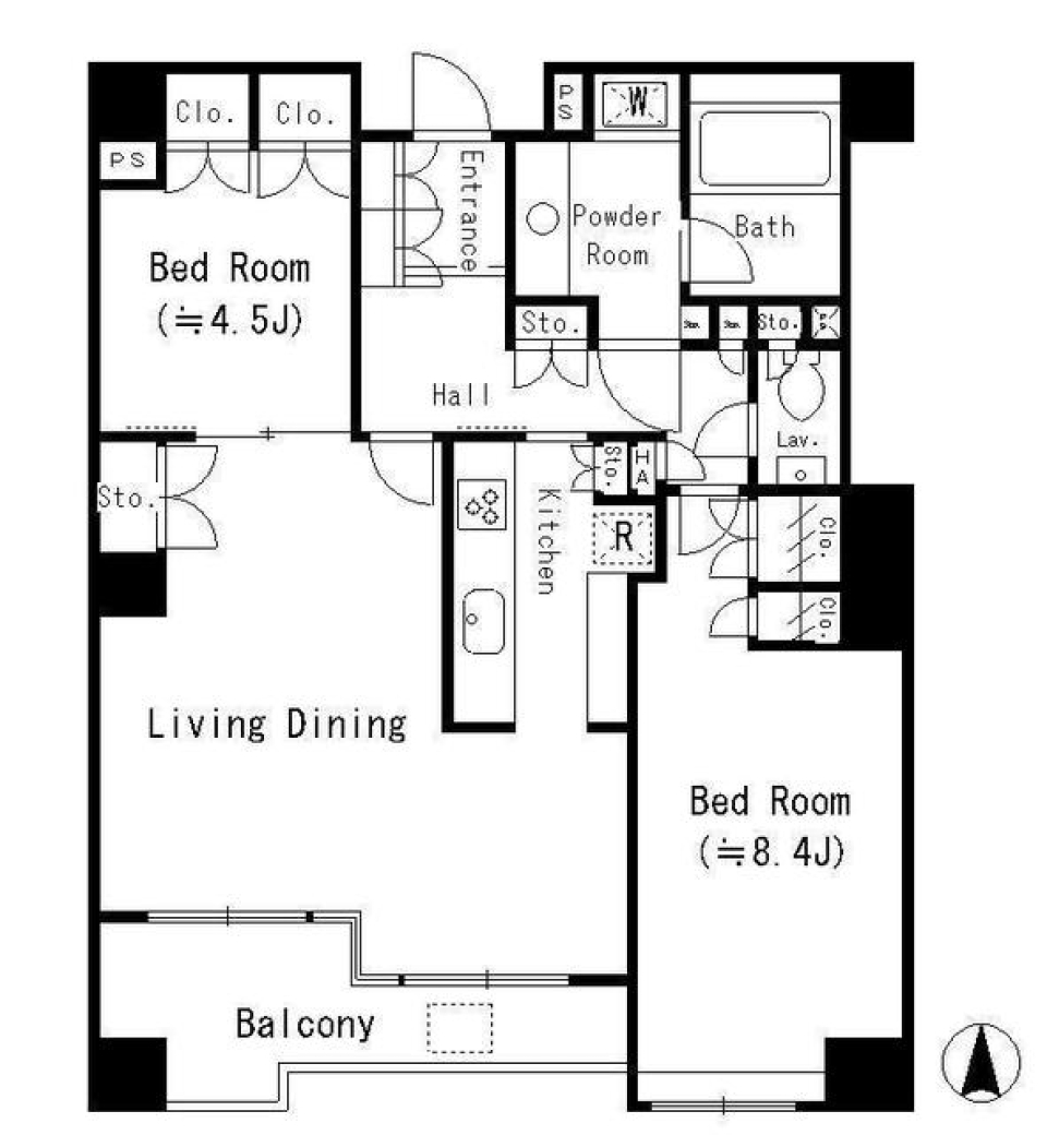 パークサイド・ウイングス　702号室の間取り図