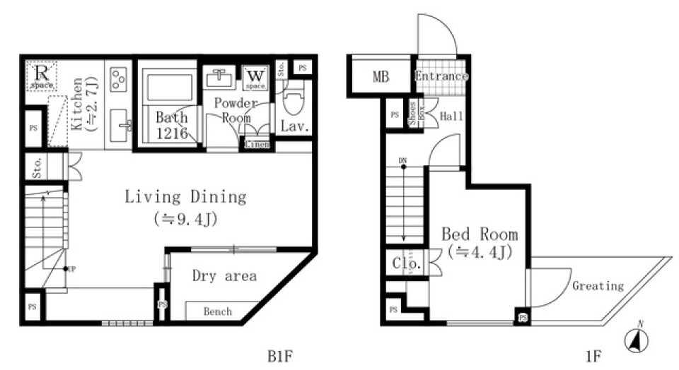 ＡＳＴＩＬＥ碑文谷　102号室の間取り図