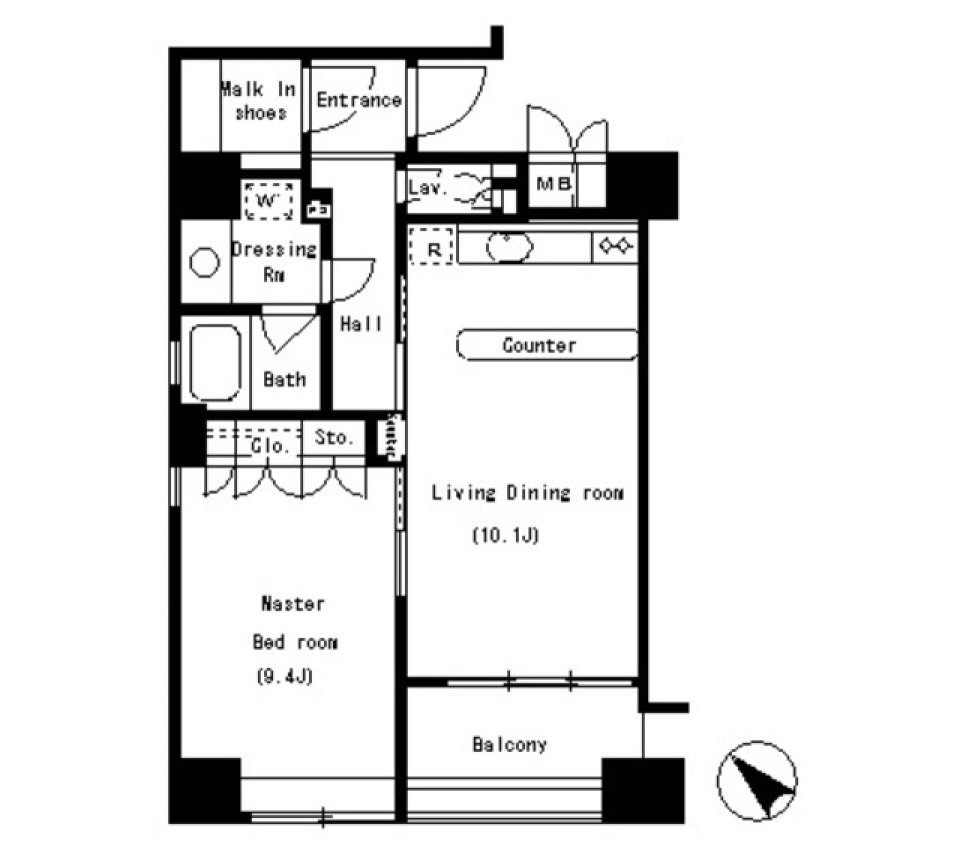パークアクシス南麻布　506号室の間取り図