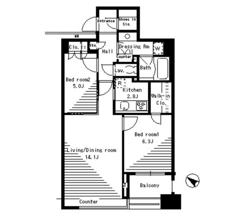 パークアクシス日本橋ステージ　603号室の間取り図