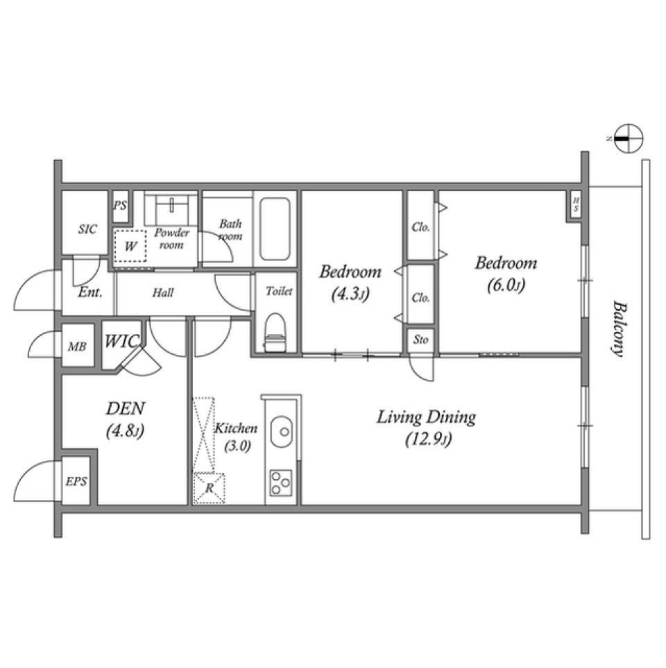 プライムガーデン若木　523号室［ペット可］の間取り図
