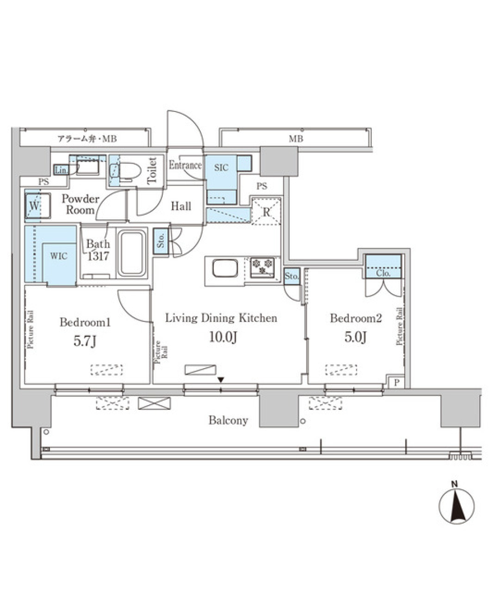 パークアクシス上野ＥＡＳＴ　1405号室［ペット可］の間取り図