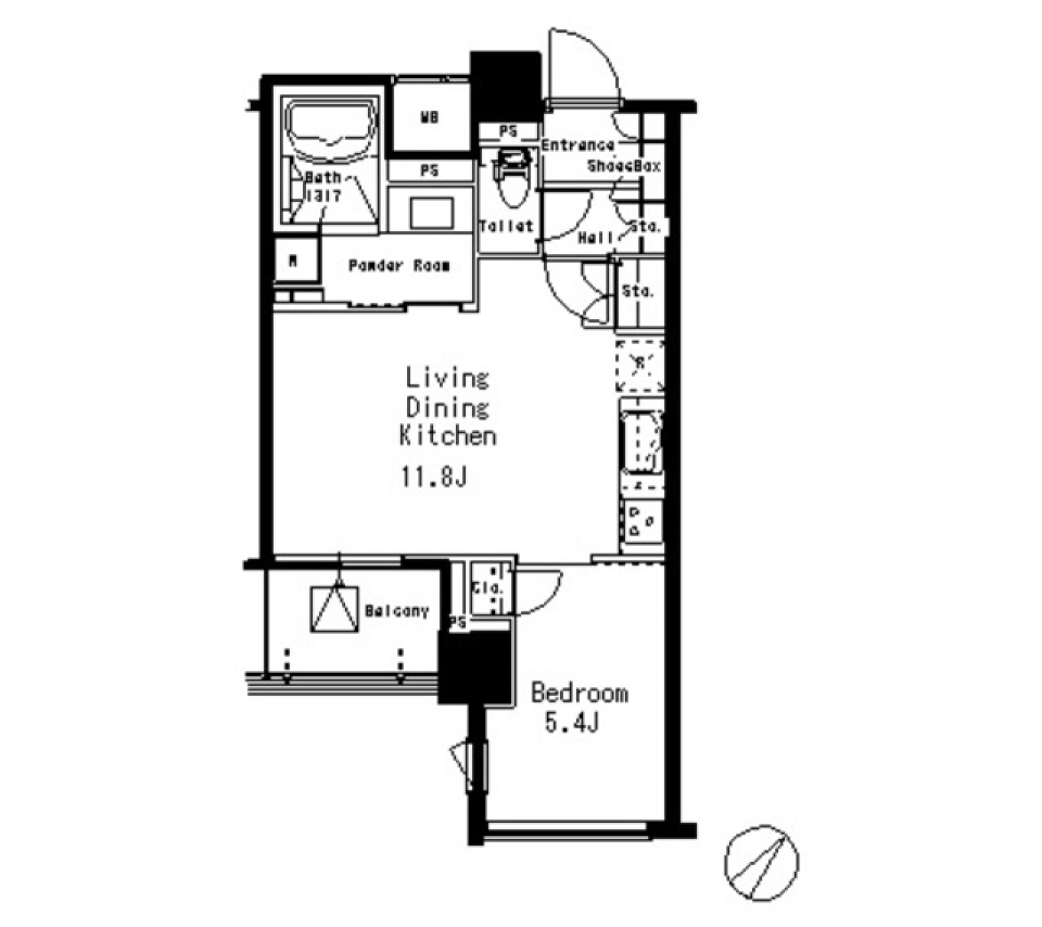 ＭＦＰＲ目黒タワー　504号室の間取り図