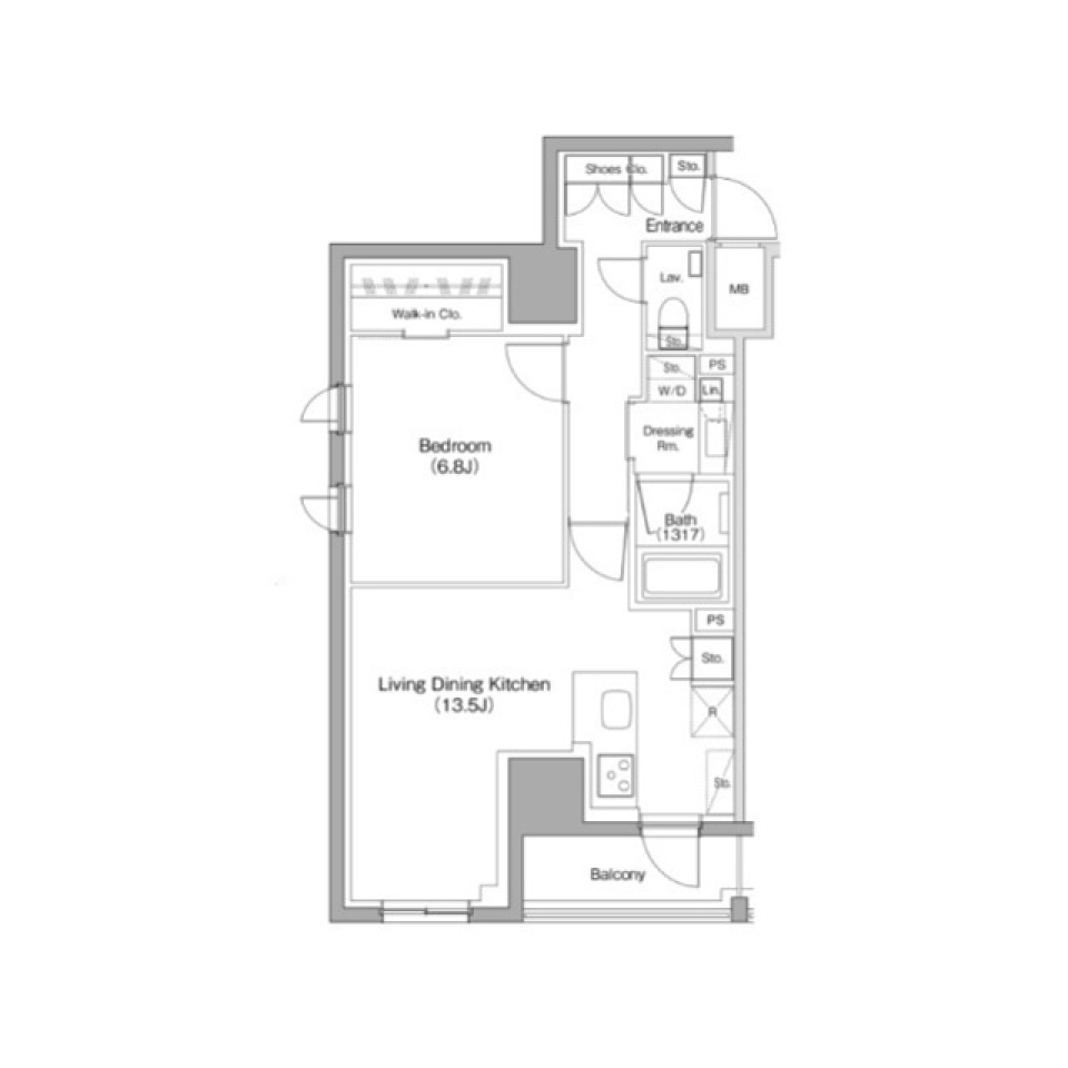 ザ・パークハビオ南大井　1006号室［ペット可］の間取り図