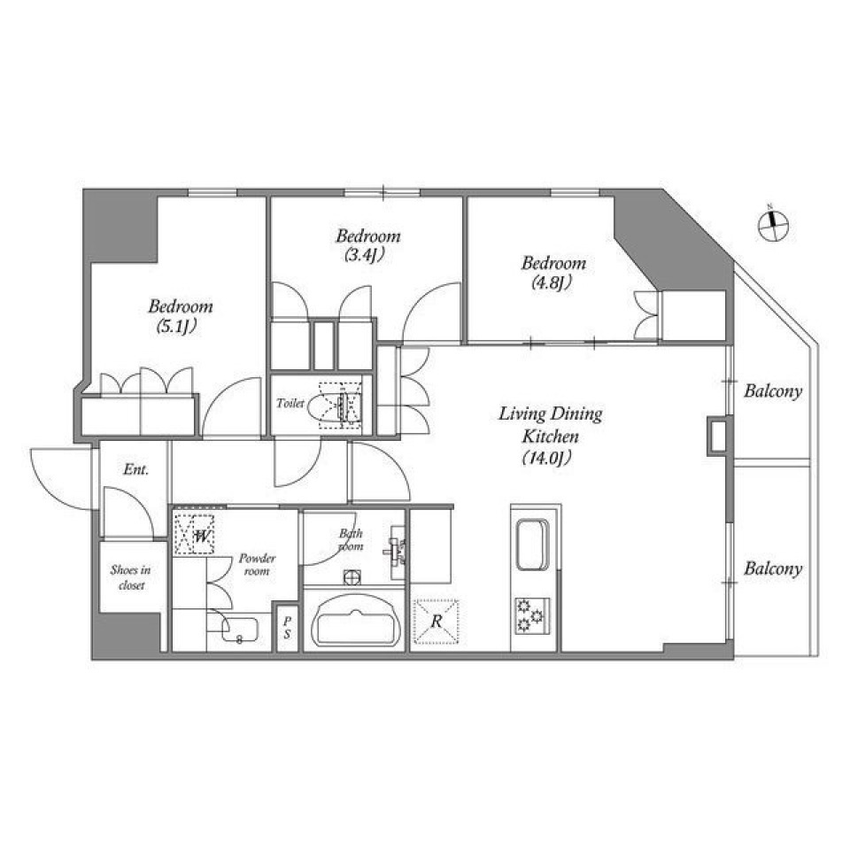 nido蔵前Residence　1204号室［ペット可］の間取り図