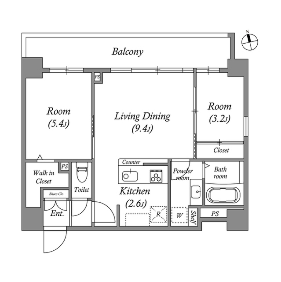 コスモグラシア内神田　0501号室の間取り図