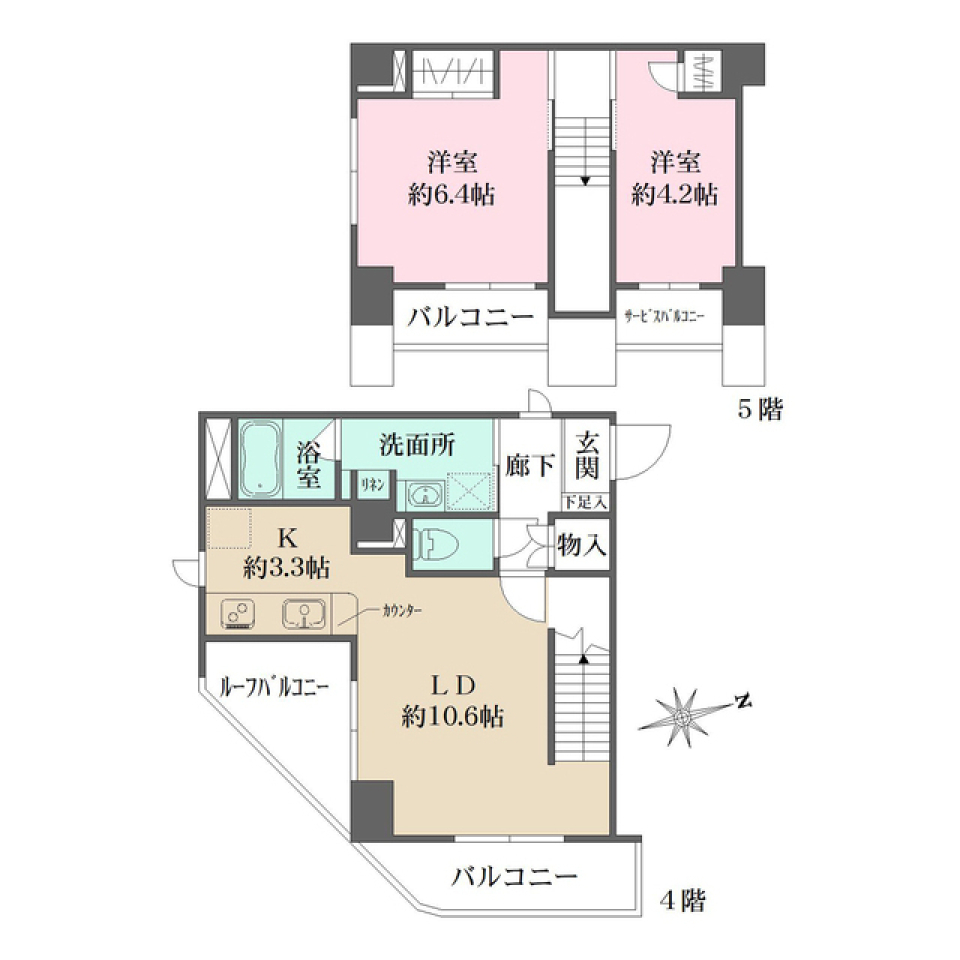 エトワール　フルール　402号室の間取り図