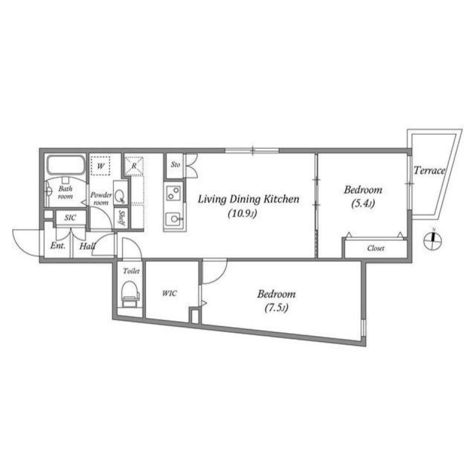 Ｂｒａｎｃｈｅ阿佐ヶ谷　102号室の間取り図