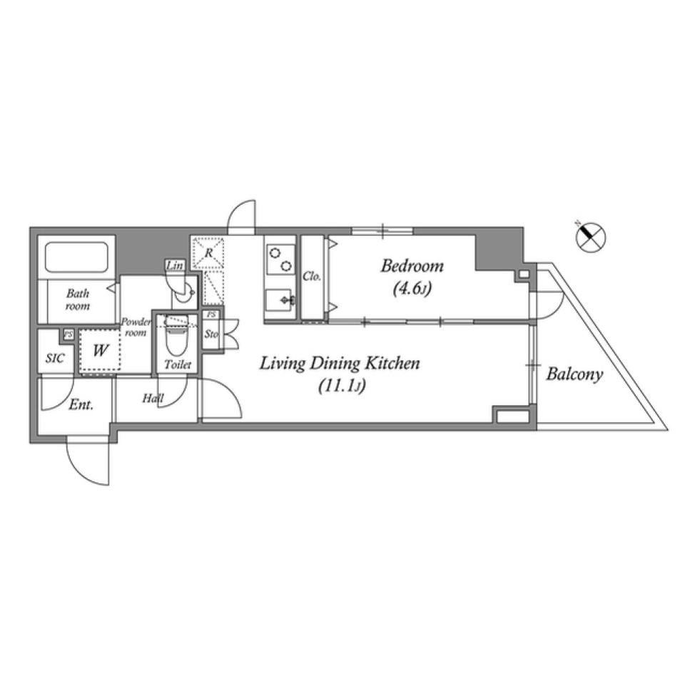 ルクレ東日本橋駅前　0602号室の間取り図