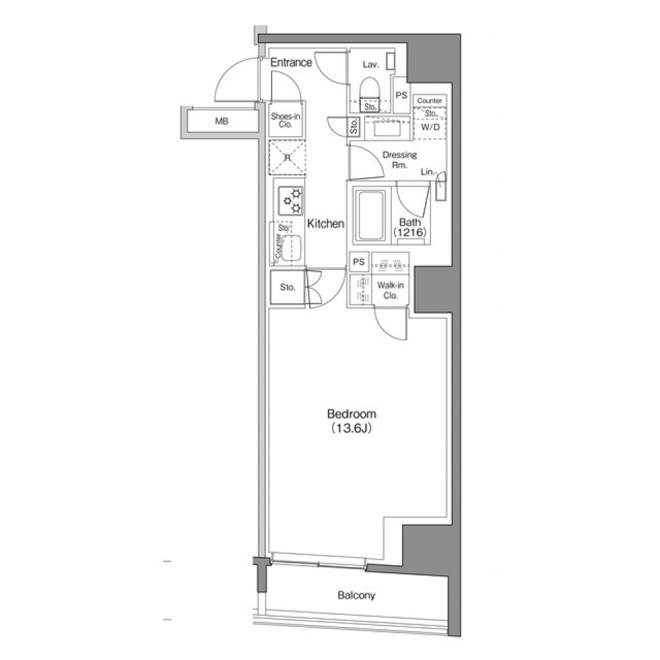 ザ・パークハビオ日本橋馬喰町　204号室の間取り図