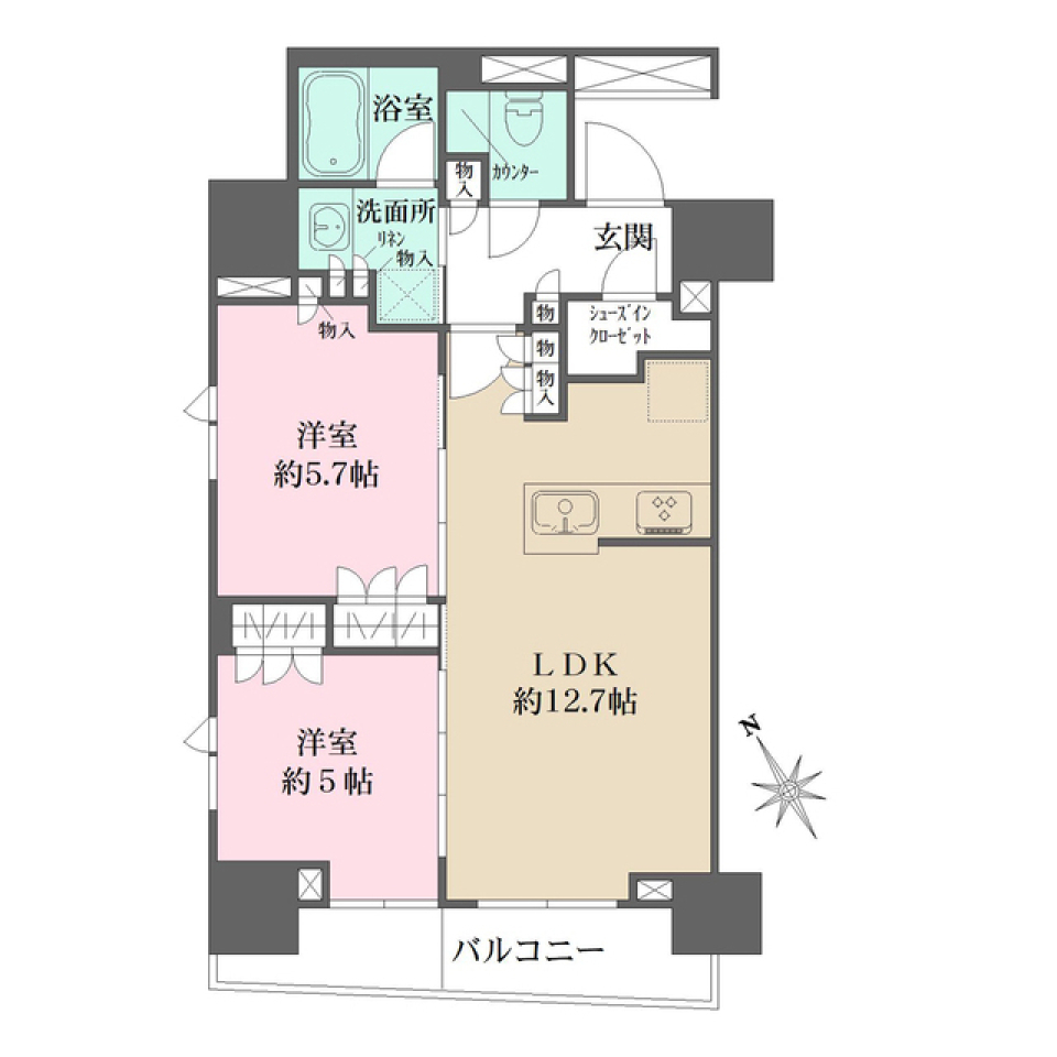 ルフォンプログレ四谷　1206号室［ペット可］の間取り図