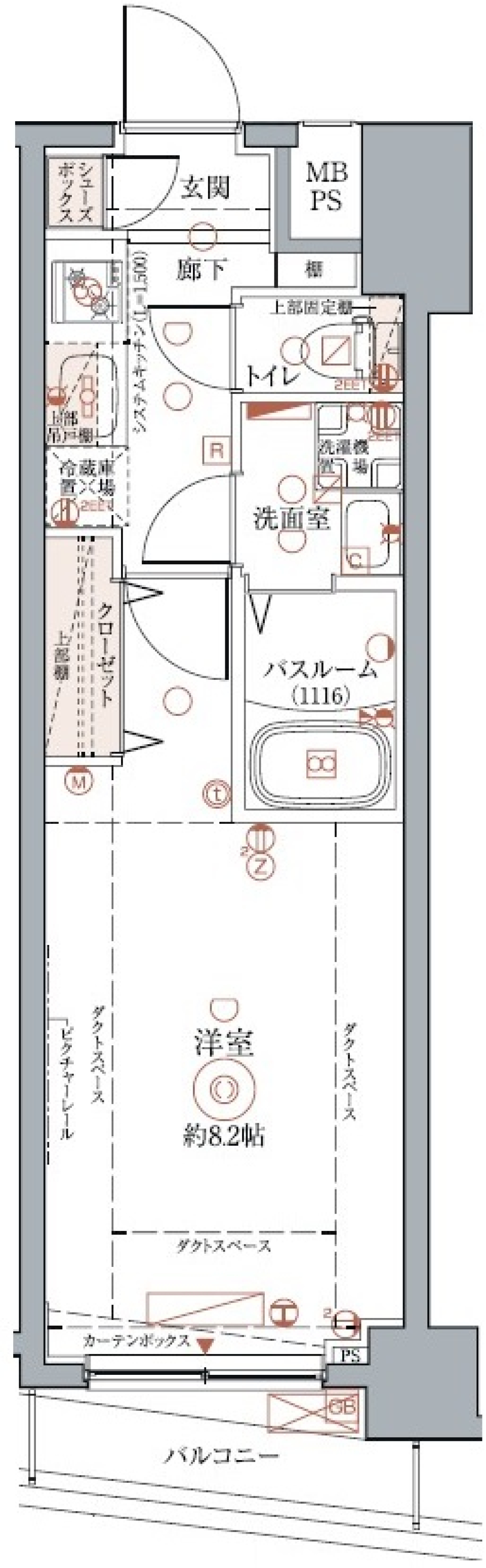 クレヴィスタ光が丘　407号室［ペット可］の間取り図