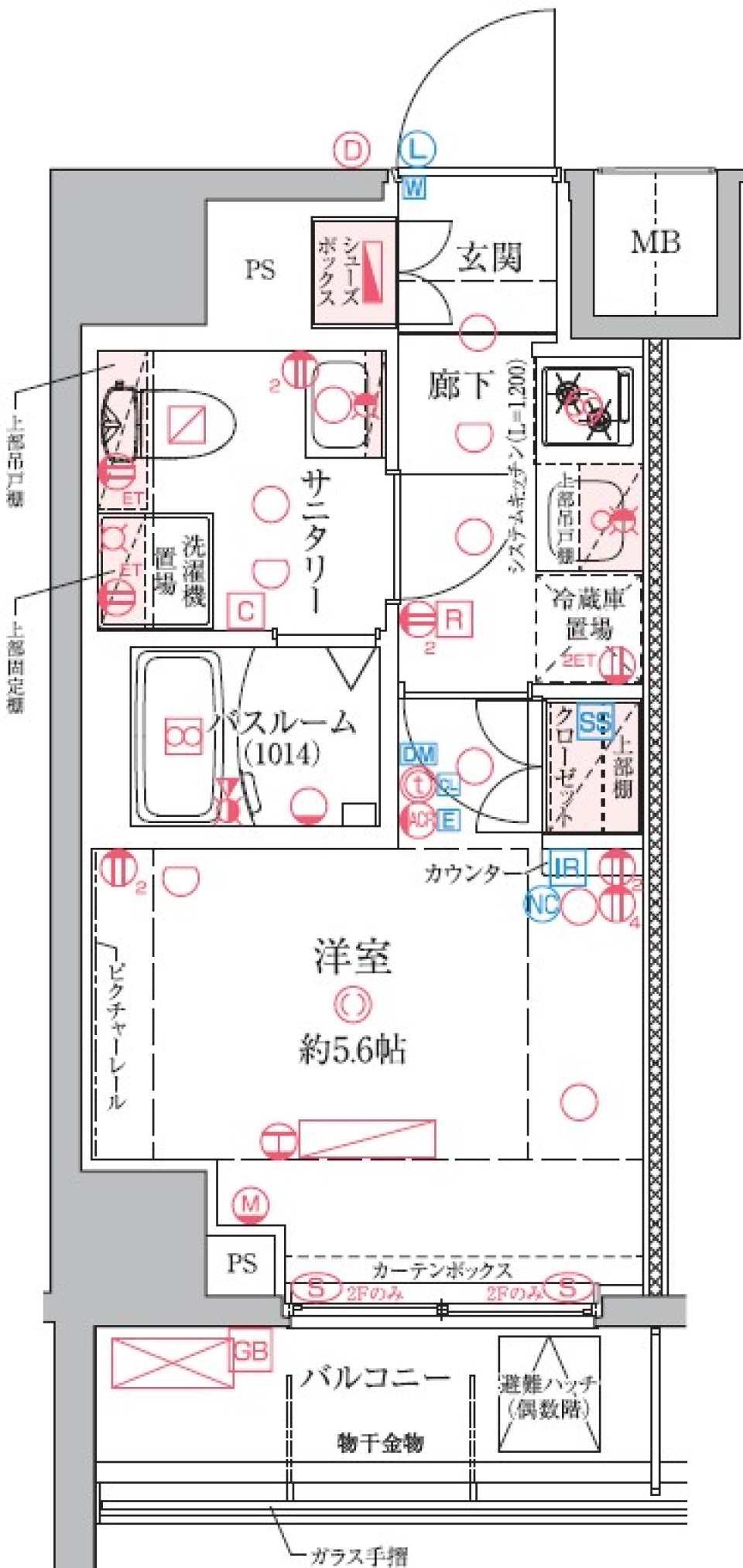 クレヴィスタ横浜関内　512号室［ペット可］の間取り図