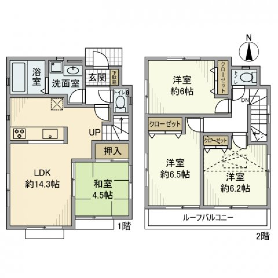 上井草戸建の間取り図
