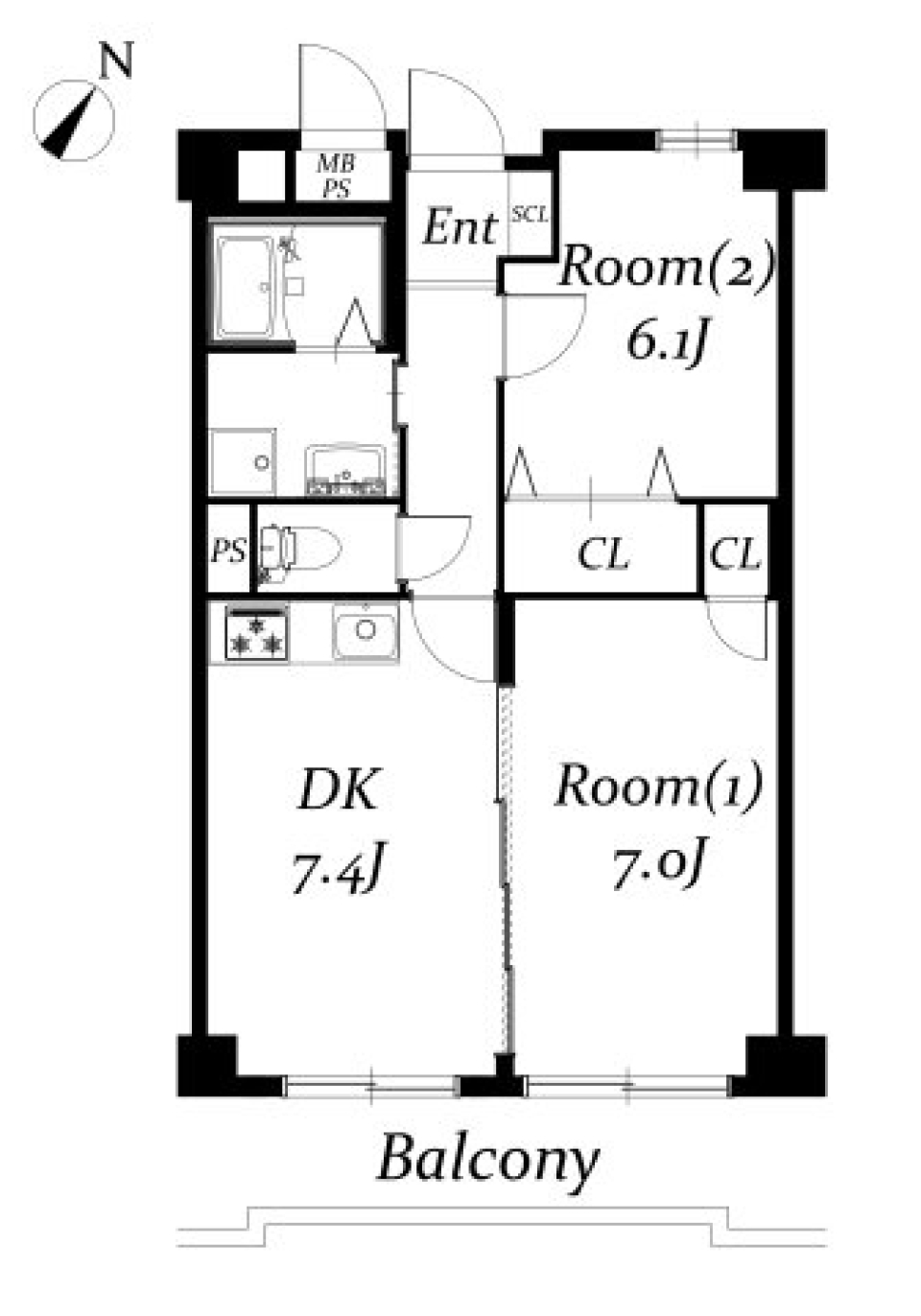 斎藤マンション 802号室の間取り図