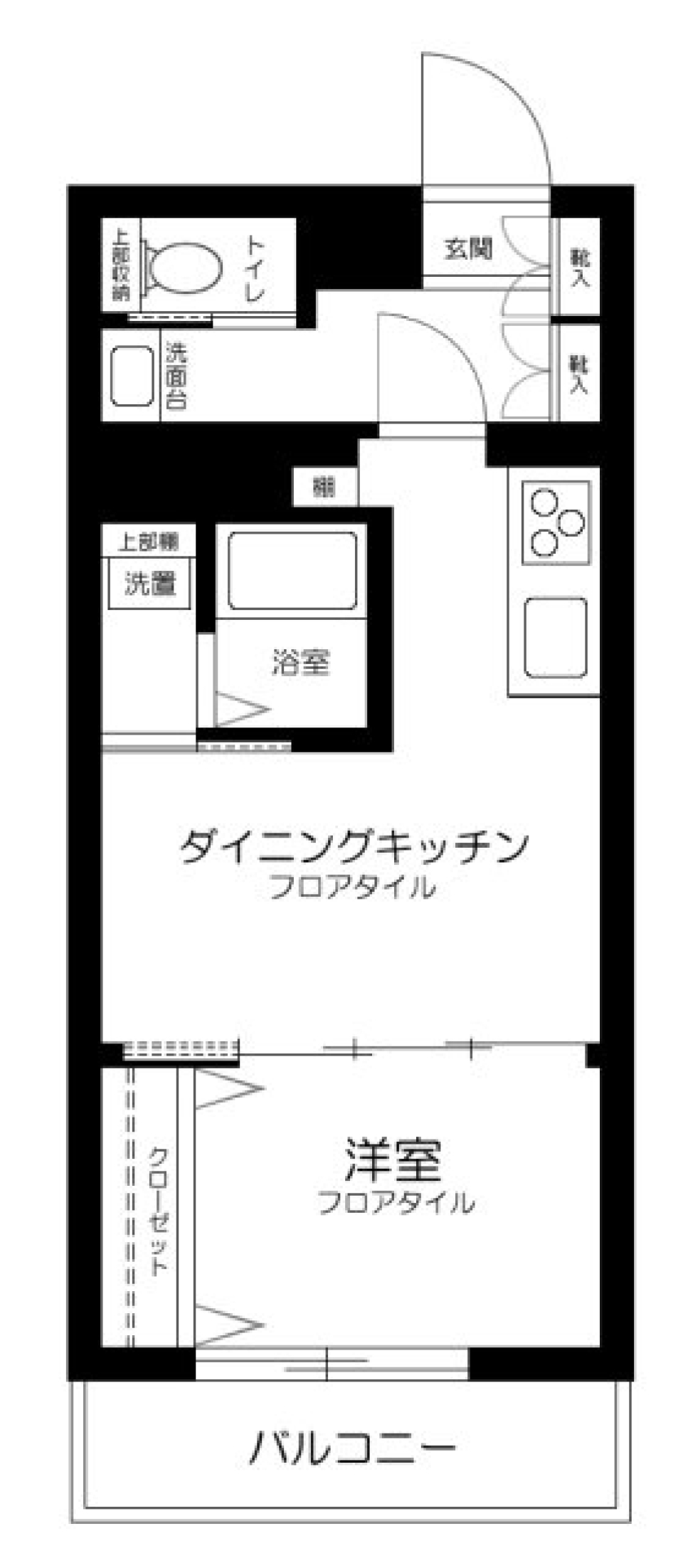 豪徳寺アムフラット　206号室の間取り図