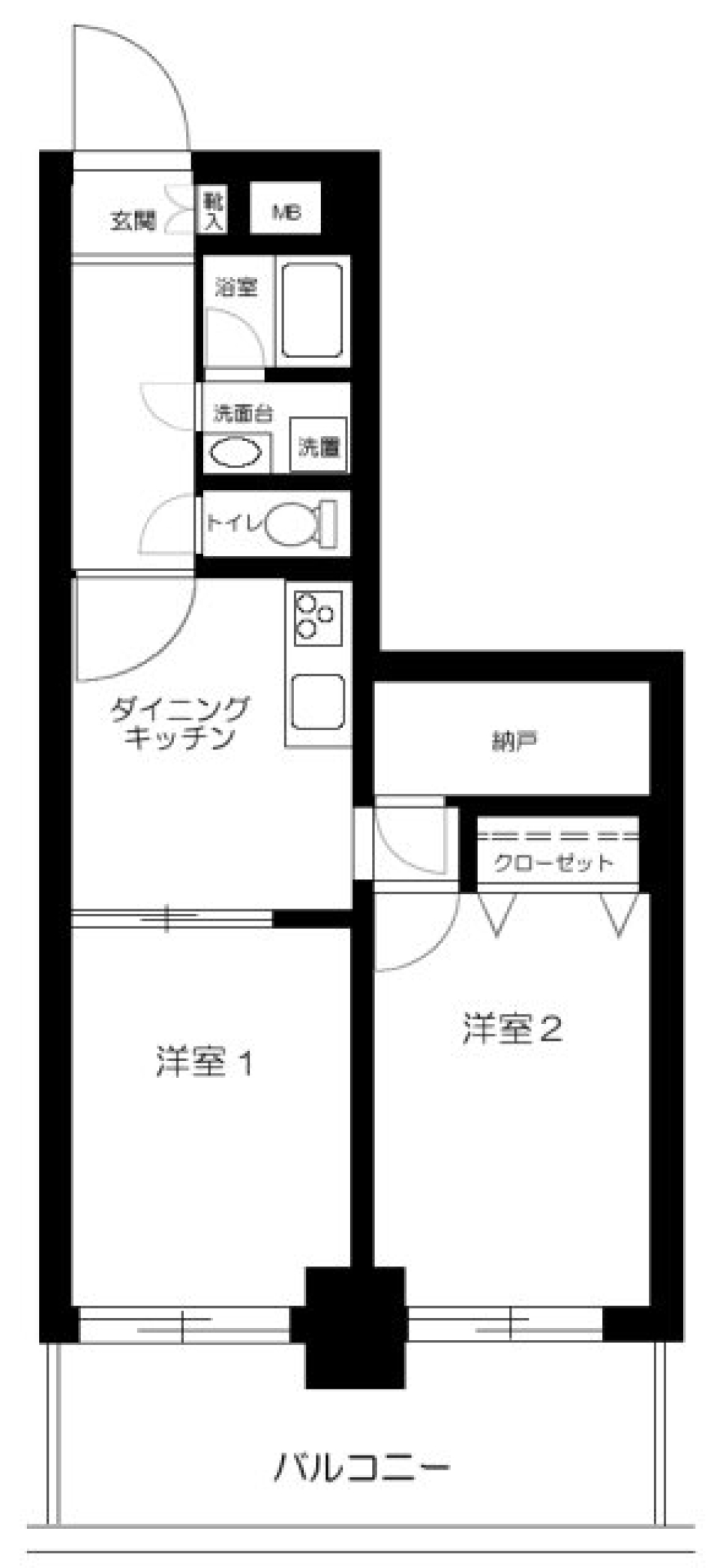 コスモウィル大島　206号室の間取り図