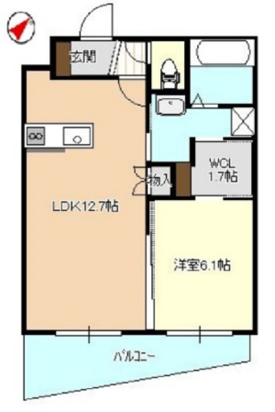 街中の静かな穴場の間取り図