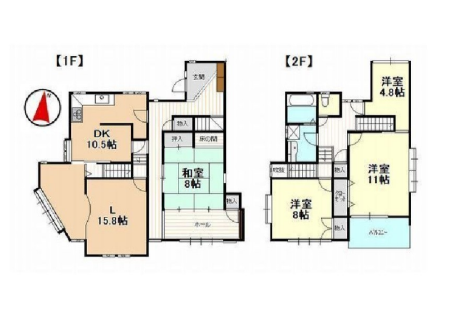 広々戸建てのびのびと暮らす［ペット可］の間取り図
