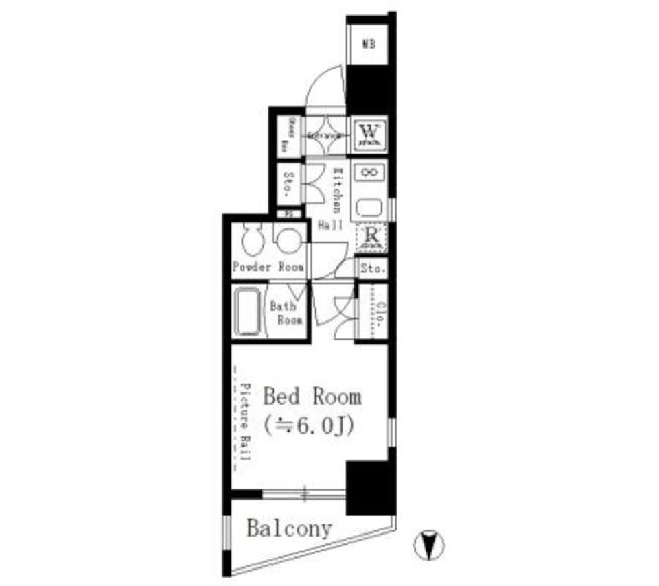 コージーコート御殿山　601号室の間取り図