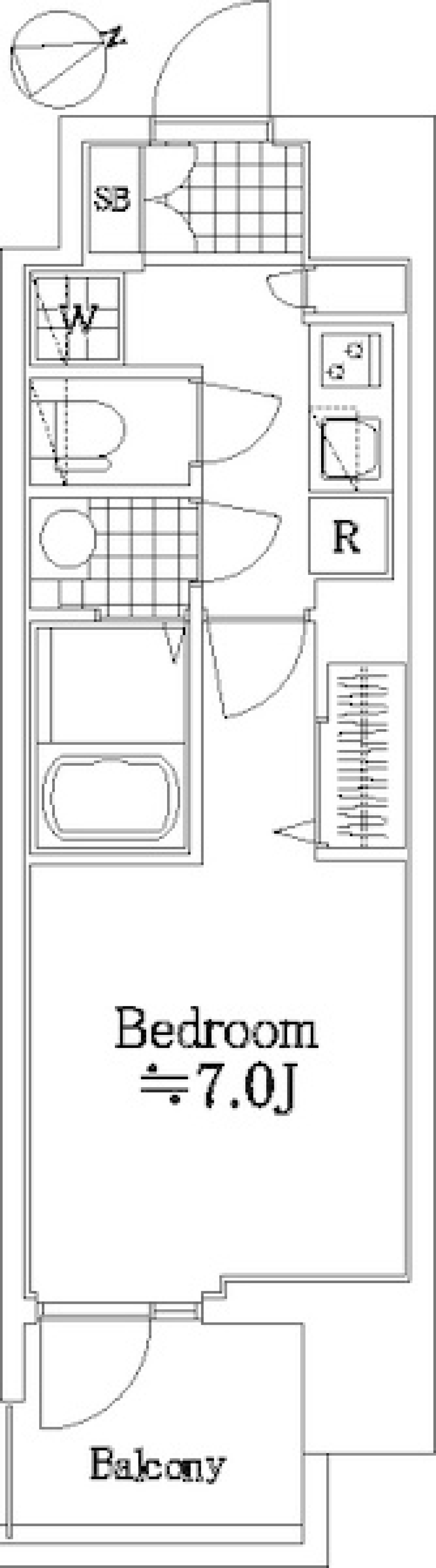 プレサンスジェネ浅草ＷＥＳＴ　205号室［ペット可］の間取り図