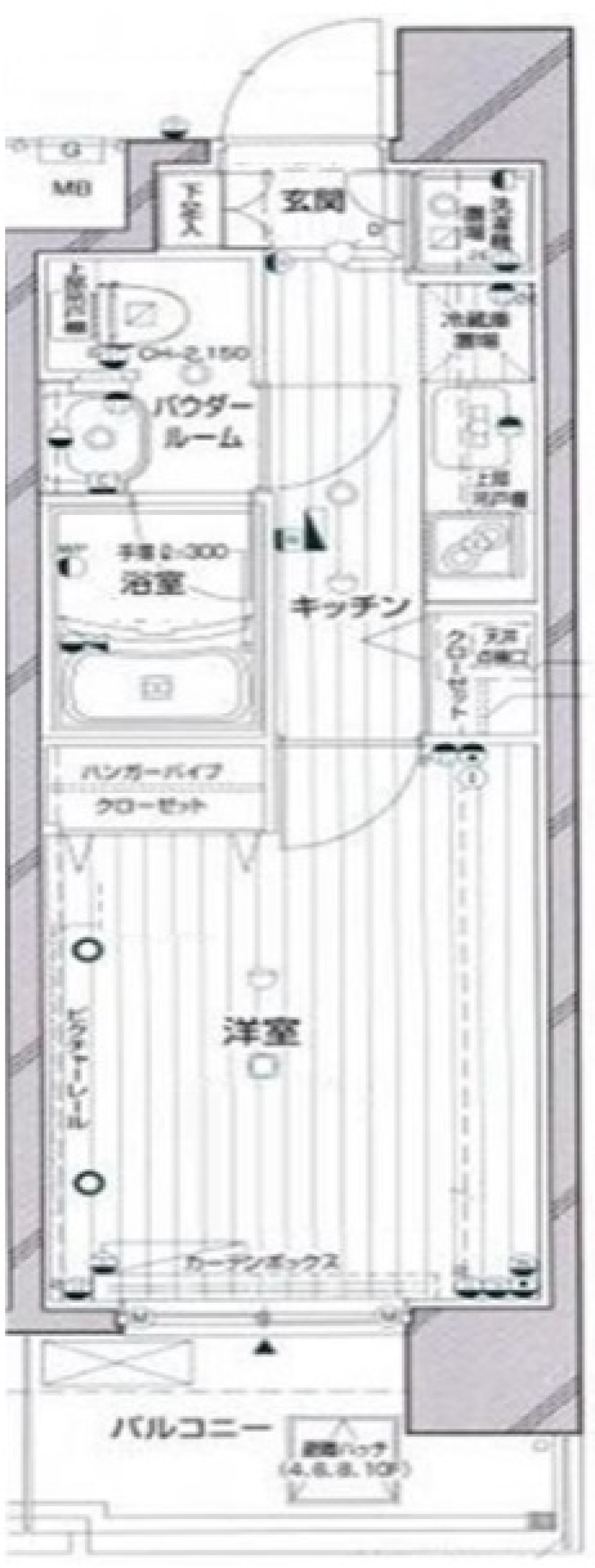 パレステュディオ渋谷本町　412号室の間取り図