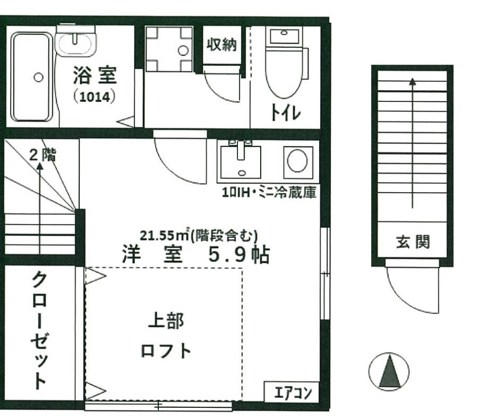 K-house　Shimotakaido　202号室の間取り図
