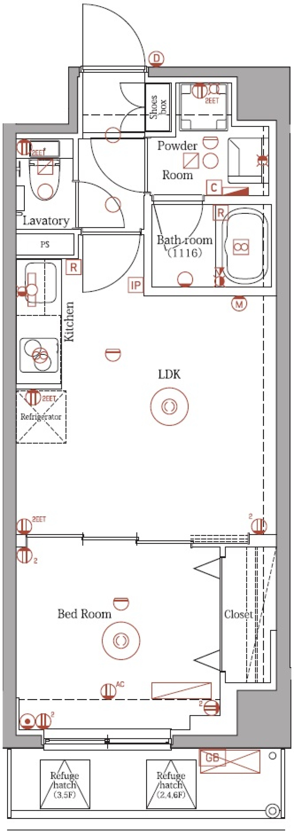 DIPS大山中丸町　103号室［ペット可］の間取り図
