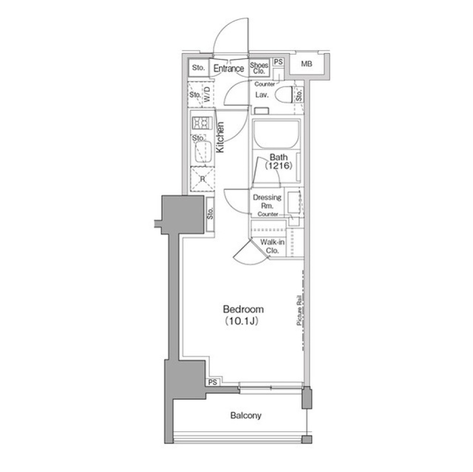 ザ・パークハビオ巣鴨　412号室［ペット可］の間取り図