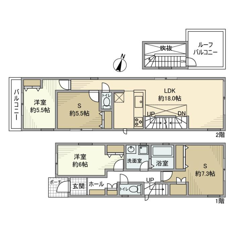 菊名戸建の間取り図