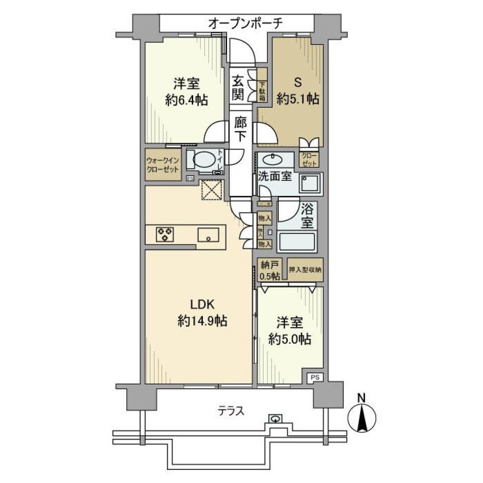 プラウド練馬豊玉ウエスト　104号室の間取り図