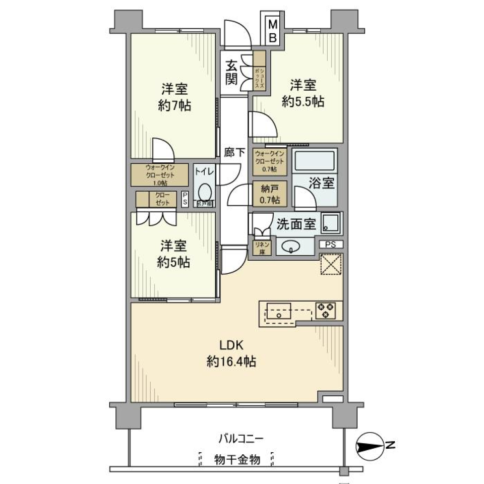 ザ・レジデンス戸塚　214号室の間取り図