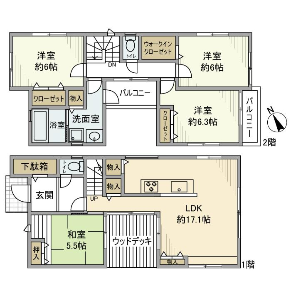 東希望が丘戸建の間取り図
