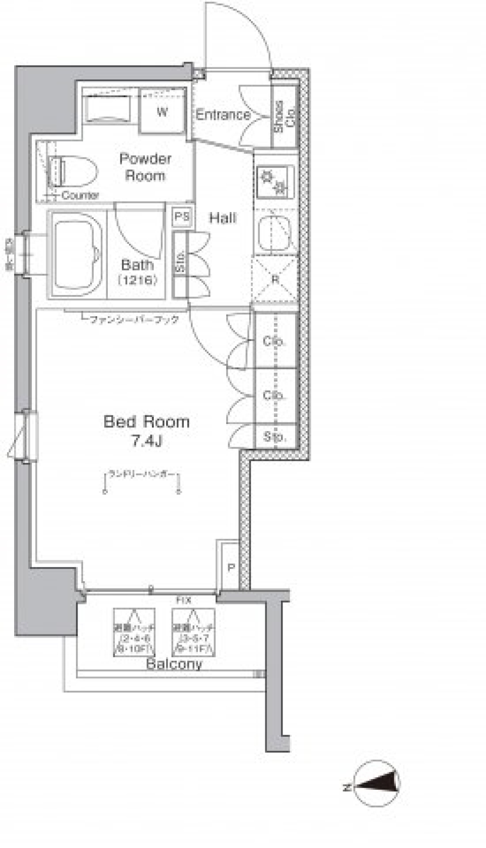 プラウドフラット浅草橋　404号室［ペット可］の間取り図