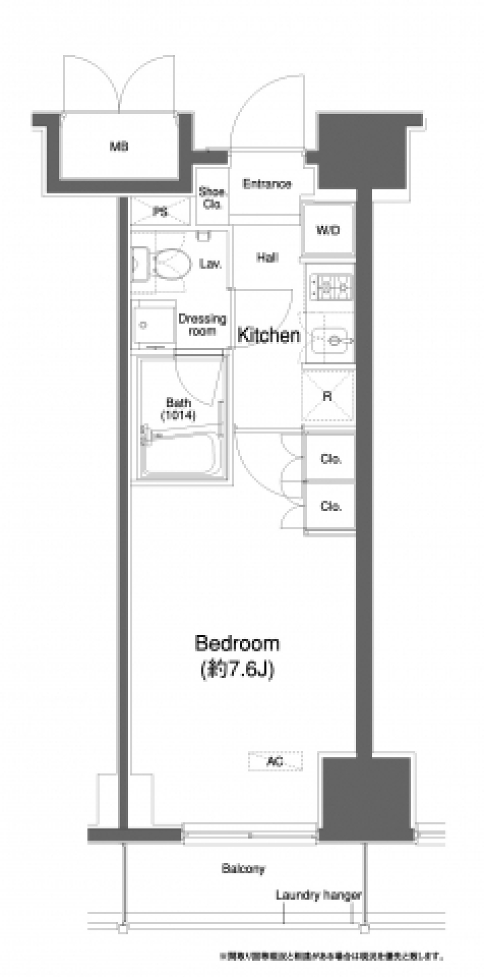 プラウドフラット白金高輪　1206号室［ペット可］の間取り図