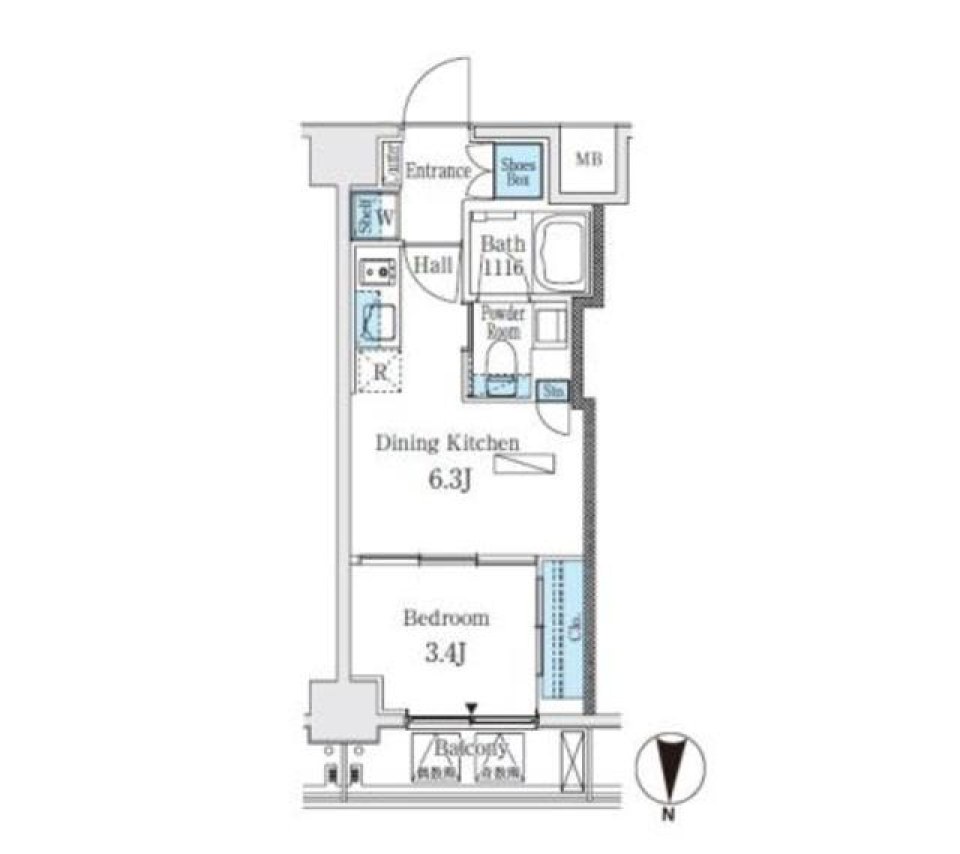 ルーエ中野坂上　602号室の間取り図