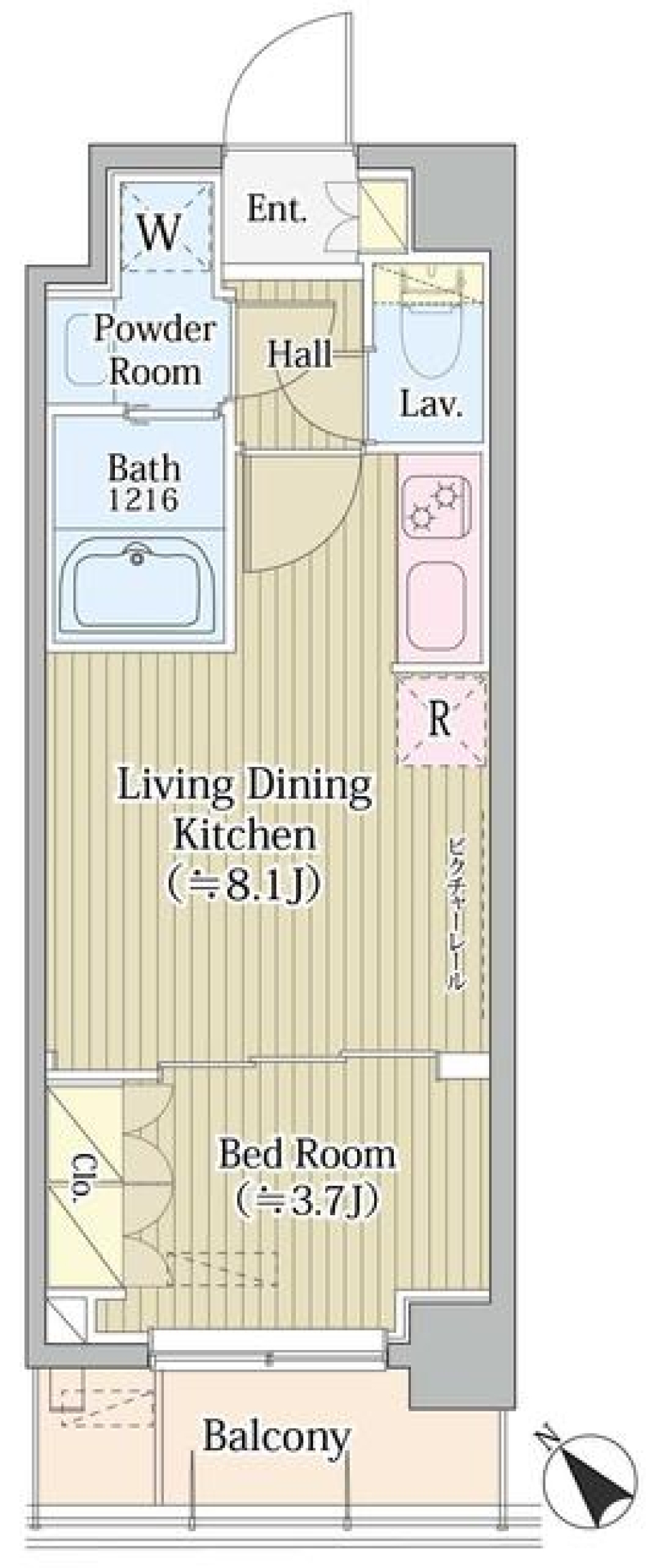 Ａｖｖｏｌｔｏ　Ｆｅｌｉｃｅ　蒲田Ｓｏｕｔｈ　602号室の間取り図