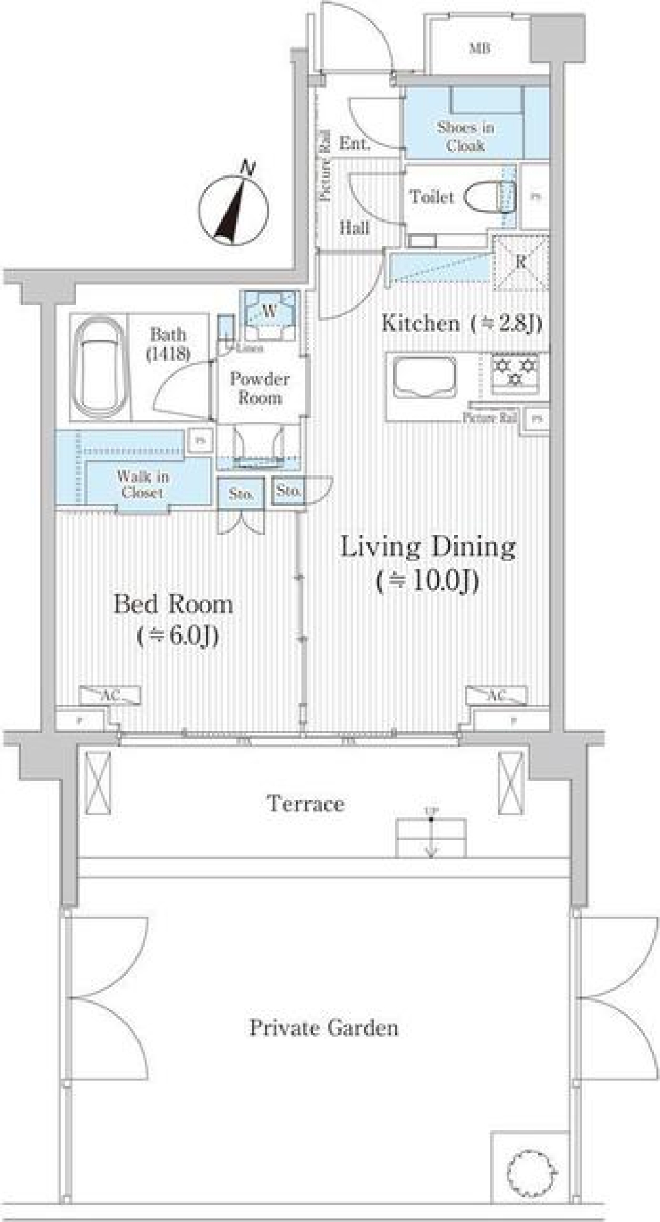 バウスステージ広尾　105号室［ペット可］の間取り図