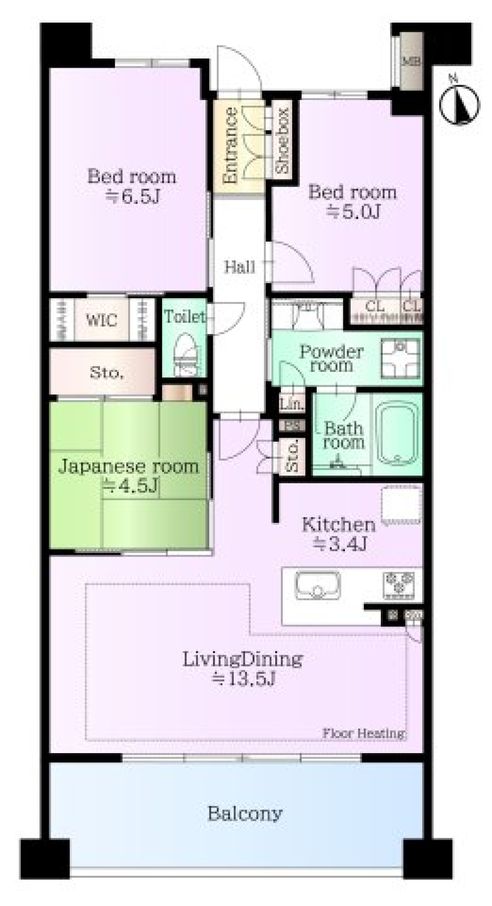 プレミスト上大岡　402号室の間取り図