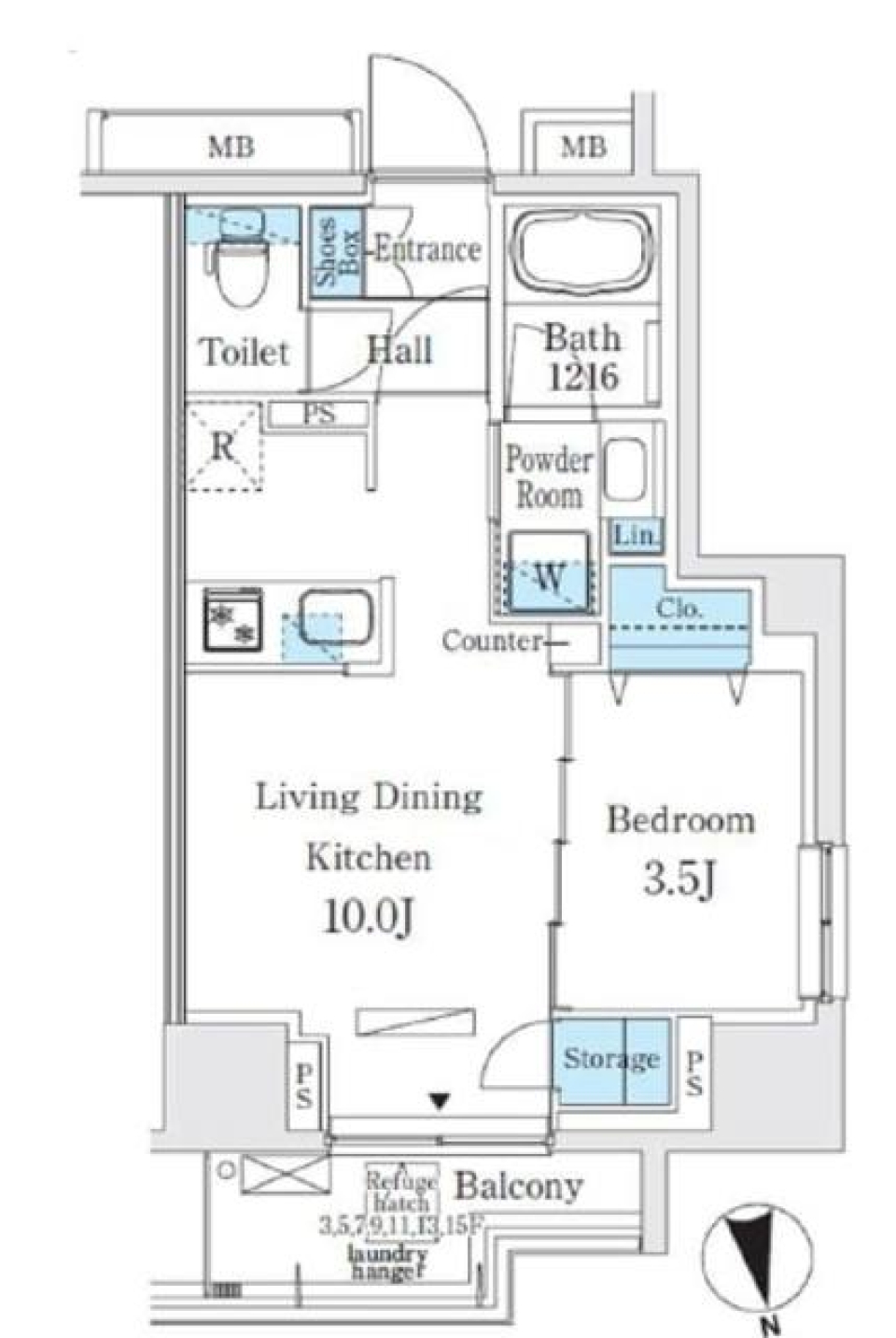 コスモグラシア浅草　903号室の間取り図