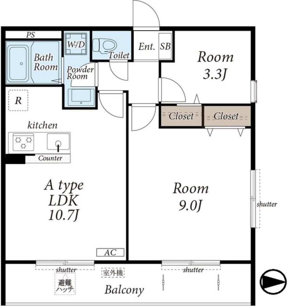 リブリ・あずま　101号室の間取り図