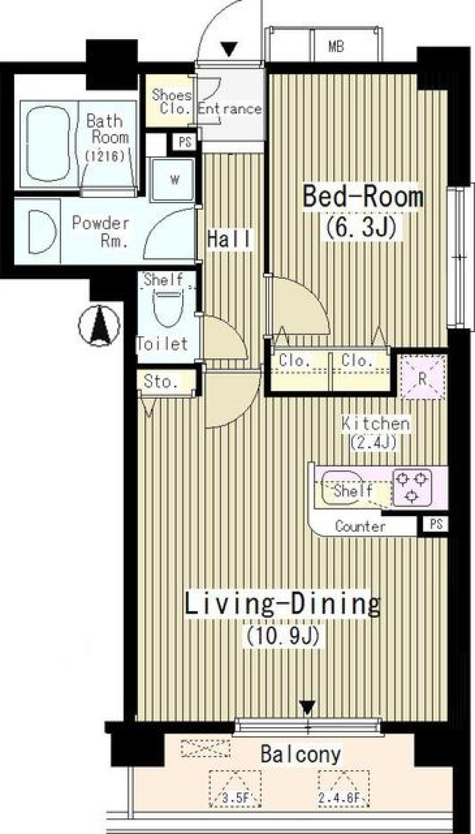 クラッサ中野 301号室の間取り図