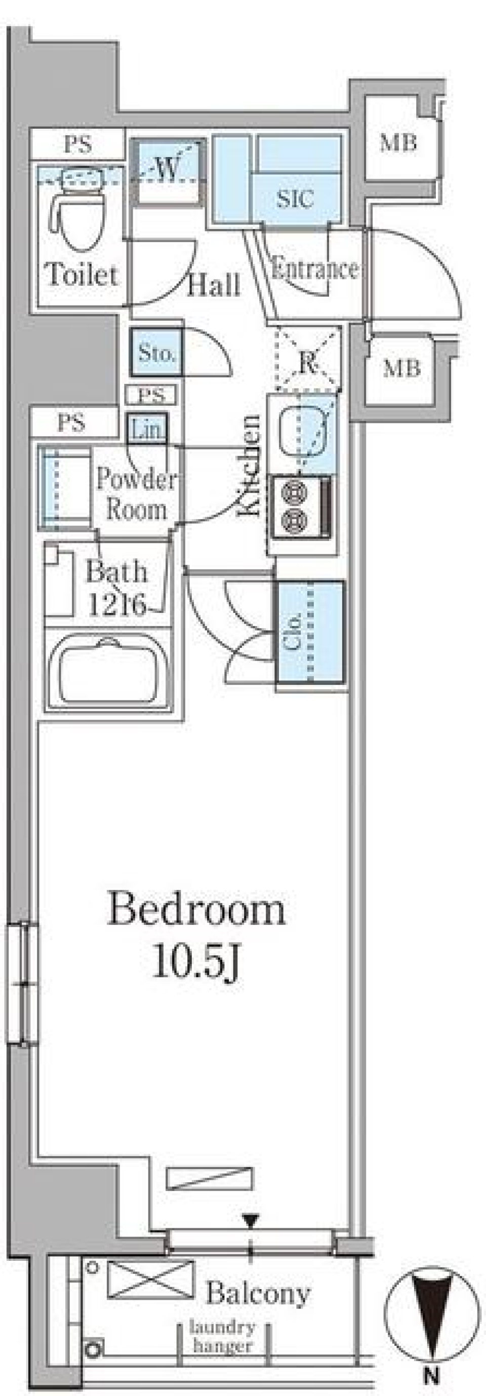 ＴＨＥ　ＡＸＩＳ　ＫＯＪＩＭＡＣＨI　402号室の間取り図