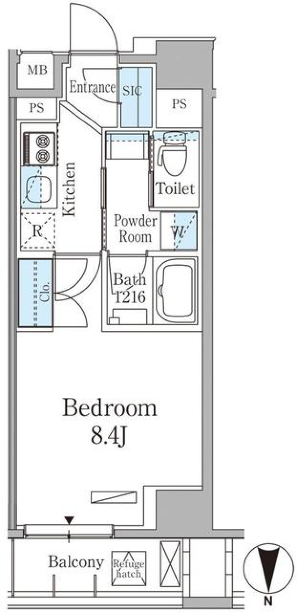 ＴＨＥ　ＡＸＩＳ　ＫＯＪＩＭＡＣＨI　403号室の間取り図