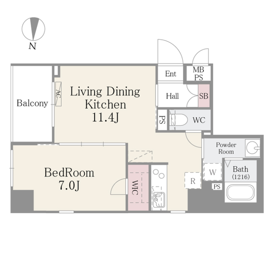 フォンターナ入谷　207号室の間取り図