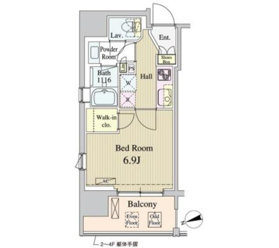 パークナードフィット新富町　501号室の間取り図