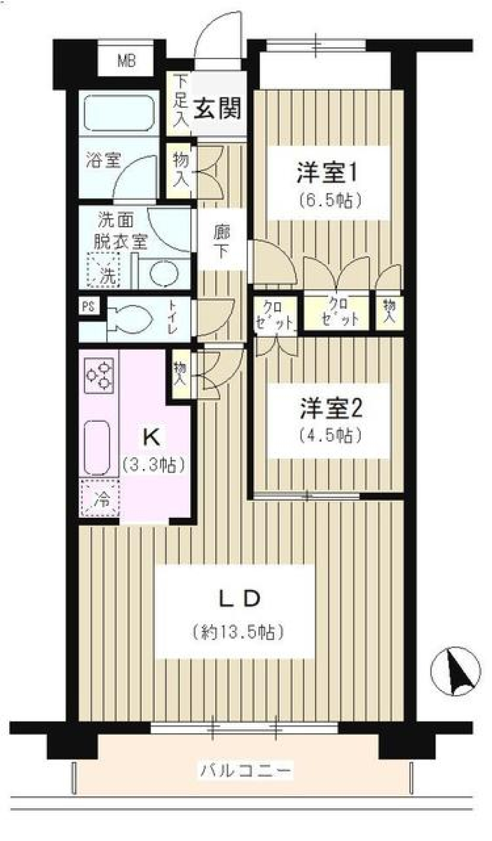 ラヴィーン等々力　304号室の間取り図