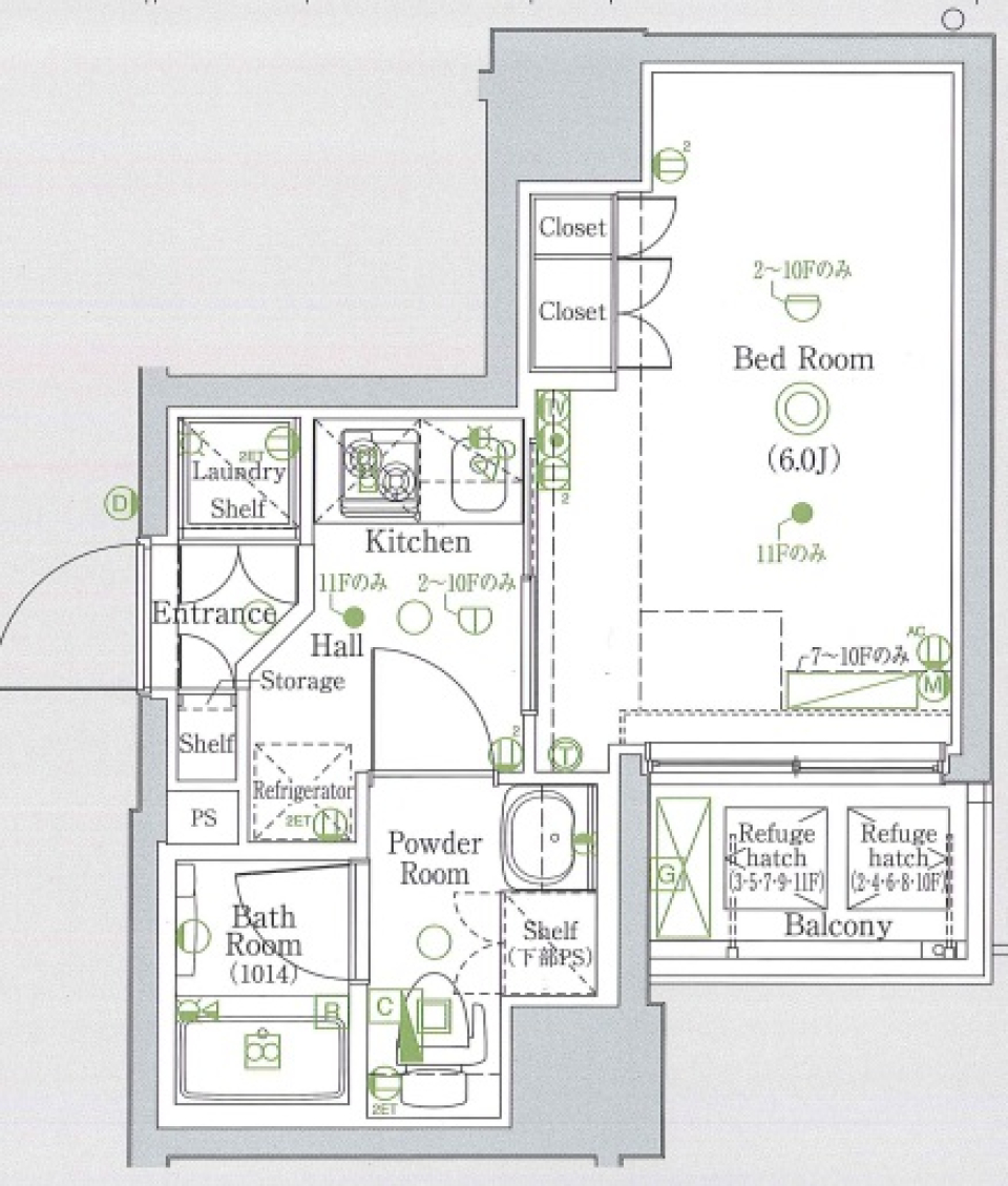 グラントゥルース巣鴨　704号室［ペット可］の間取り図