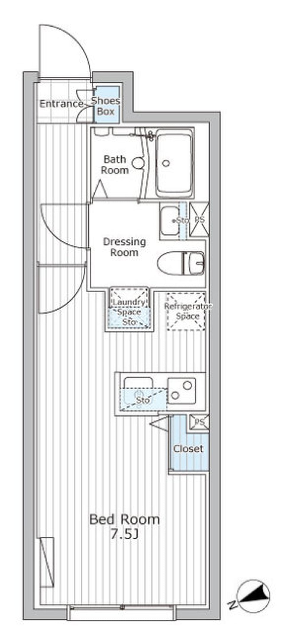 レジデンス市谷仲之町　102号室［新築］の間取り図